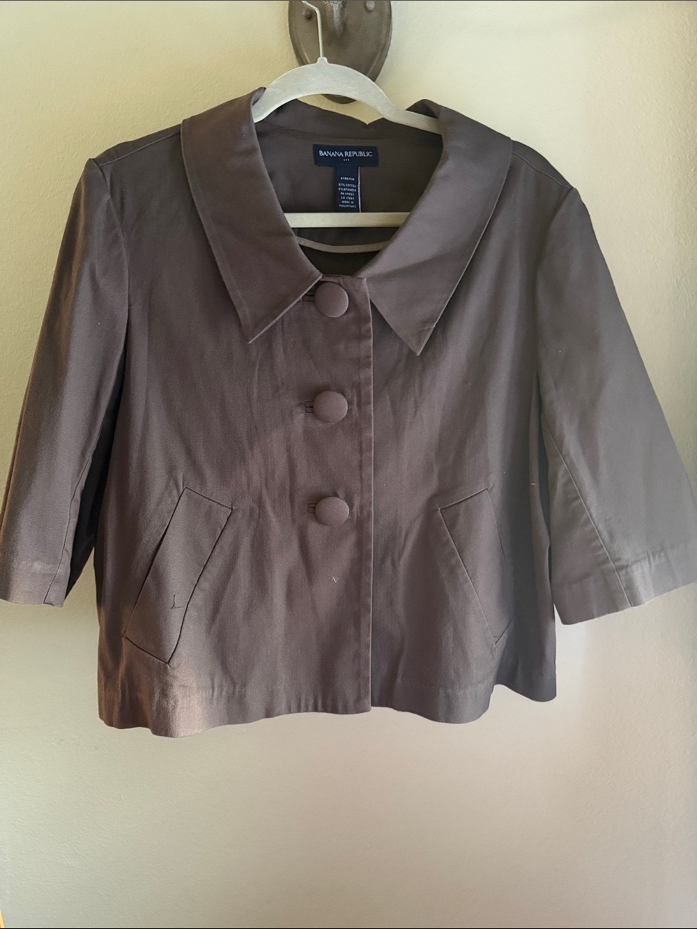 Banana Republic Short Boxy Jacket in Chocolate Brown